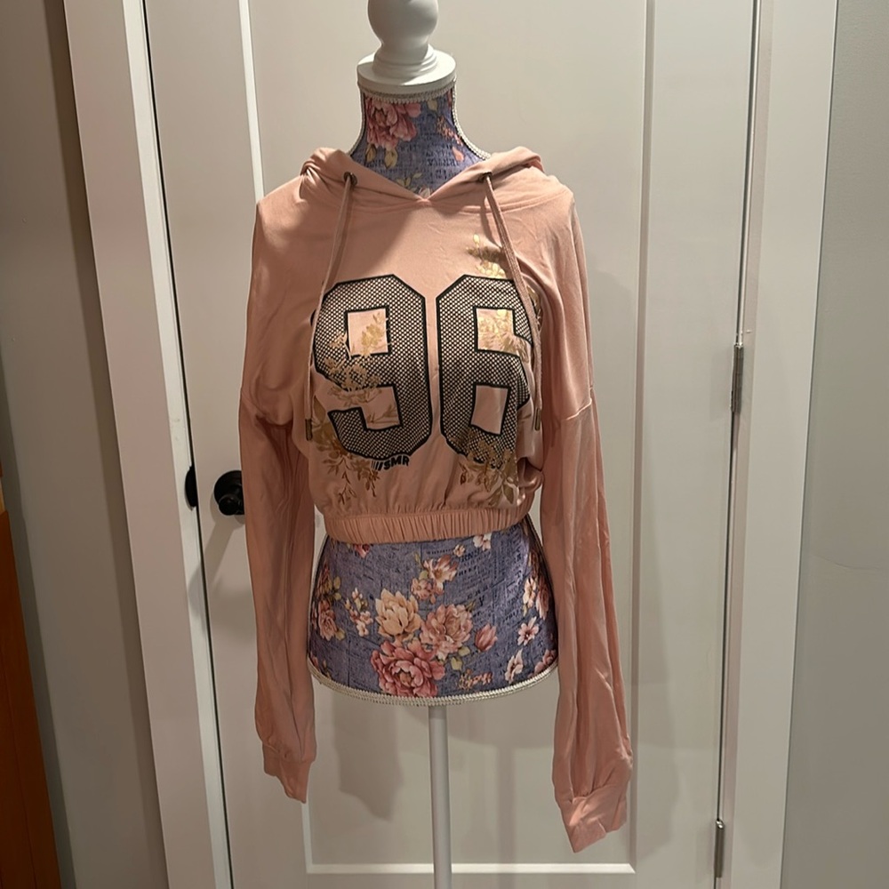 Coral cropped hoodie S